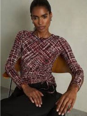 Reiss Riyo Ruched Jersey Top